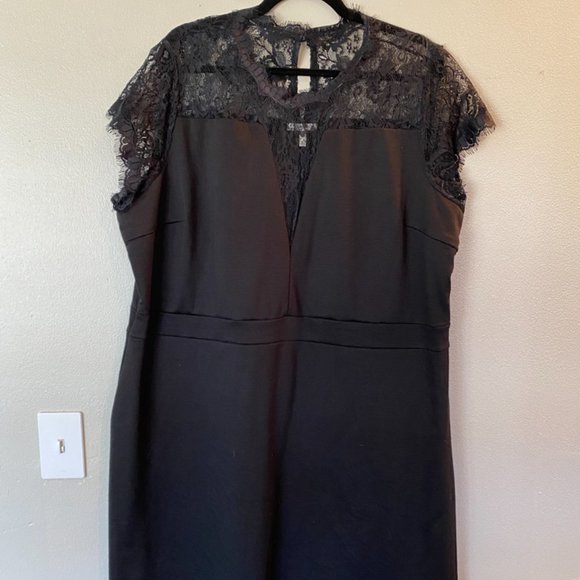 Maurices Lace Inset Ponte Dress Black - Picture 7 of 10